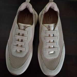 Hush Puppies Women's Sneakers in Light Beige with Metallic Accent